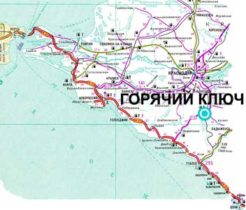 Горячий Ключ. Карта. Кликните здесь, чтобы получить более понятное изображение карты.